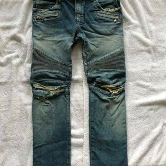 stretch denim slim biker jeans - Picture 2 of 2